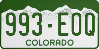 CO license plate 993EOQ