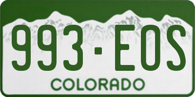 CO license plate 993EOS