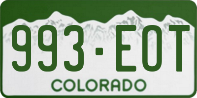 CO license plate 993EOT