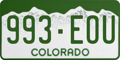 CO license plate 993EOU