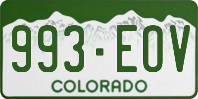 CO license plate 993EOV