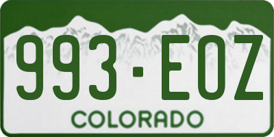 CO license plate 993EOZ