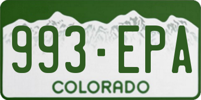 CO license plate 993EPA