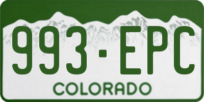 CO license plate 993EPC