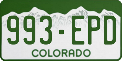 CO license plate 993EPD