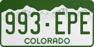 CO license plate 993EPE