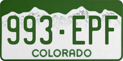 CO license plate 993EPF