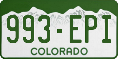 CO license plate 993EPI