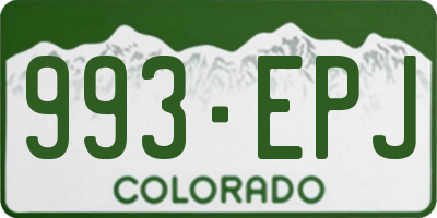 CO license plate 993EPJ