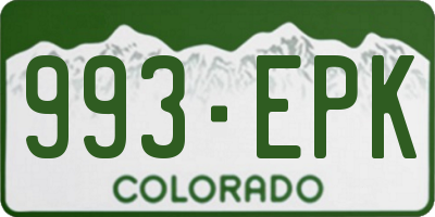 CO license plate 993EPK