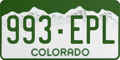 CO license plate 993EPL