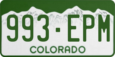 CO license plate 993EPM