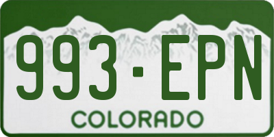 CO license plate 993EPN