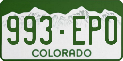 CO license plate 993EPO
