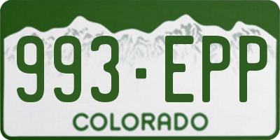 CO license plate 993EPP
