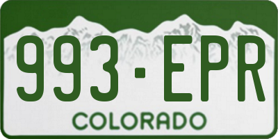 CO license plate 993EPR