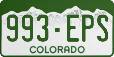 CO license plate 993EPS