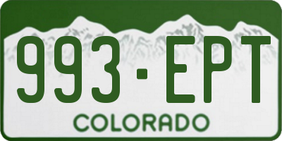 CO license plate 993EPT