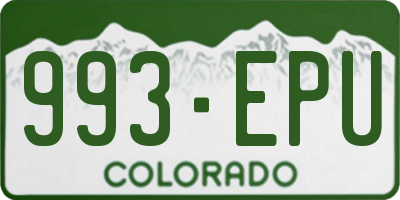 CO license plate 993EPU