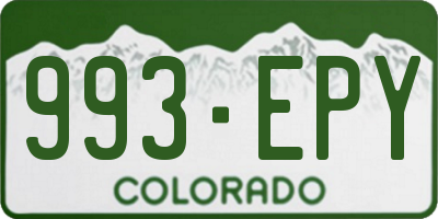 CO license plate 993EPY