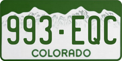 CO license plate 993EQC