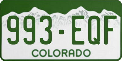 CO license plate 993EQF