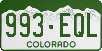 CO license plate 993EQL