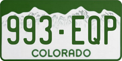 CO license plate 993EQP
