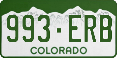 CO license plate 993ERB