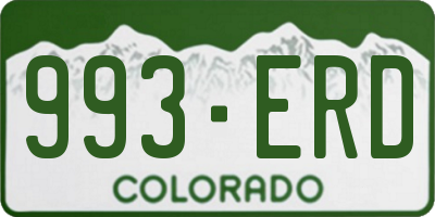 CO license plate 993ERD