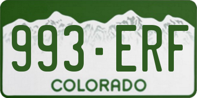 CO license plate 993ERF