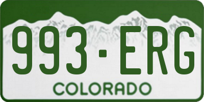 CO license plate 993ERG