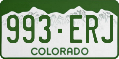 CO license plate 993ERJ
