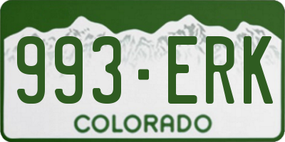 CO license plate 993ERK