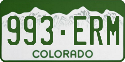 CO license plate 993ERM