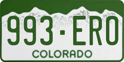 CO license plate 993ERO