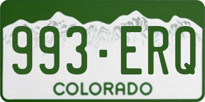 CO license plate 993ERQ