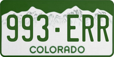 CO license plate 993ERR