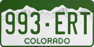 CO license plate 993ERT