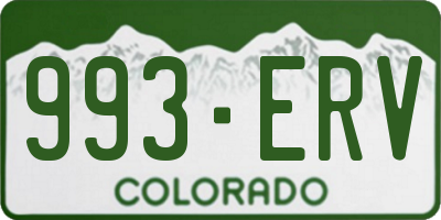 CO license plate 993ERV