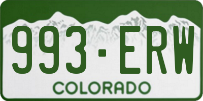 CO license plate 993ERW