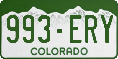 CO license plate 993ERY