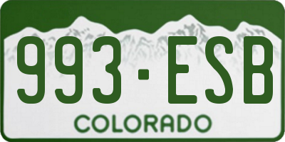 CO license plate 993ESB
