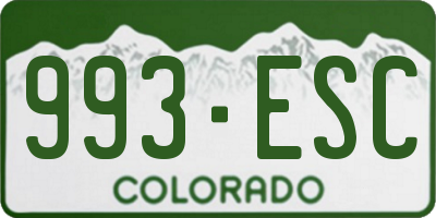 CO license plate 993ESC