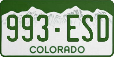 CO license plate 993ESD
