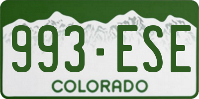 CO license plate 993ESE