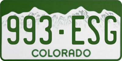 CO license plate 993ESG