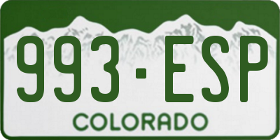CO license plate 993ESP