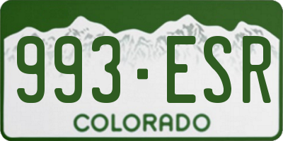 CO license plate 993ESR