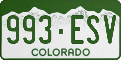 CO license plate 993ESV